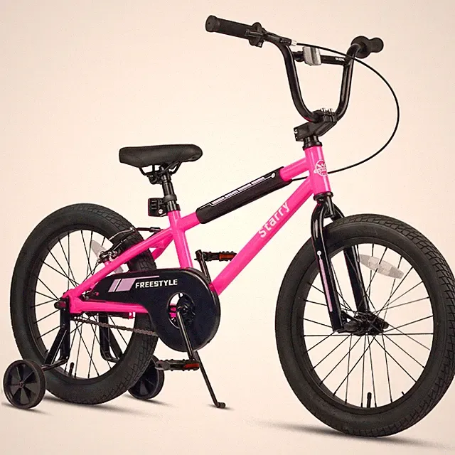 Kids Bike 18 Inch BMX Style Training Wheels Coaster Brake Pink Cubsala Little