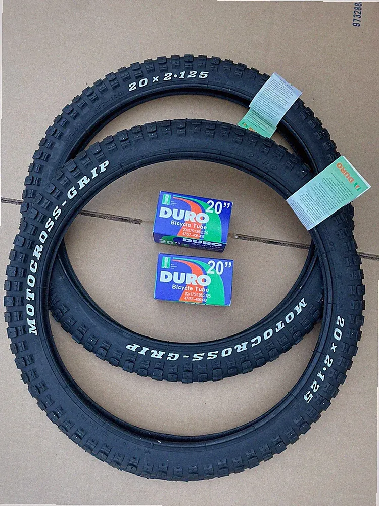 Motocross BMX 20'' x 2.125 Bicycle Tires and Tubes Set Dirt Jump Bike Black